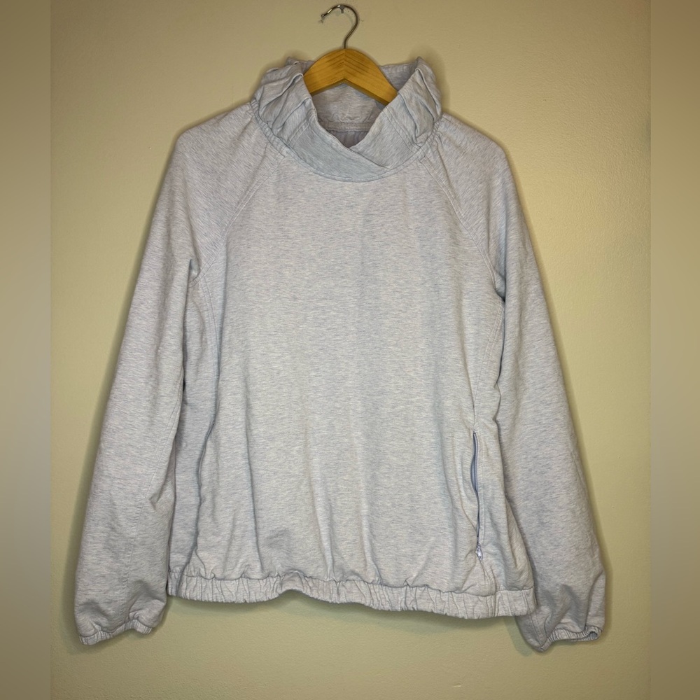 Lululemon Gray‎ Cowl Neck Pullover Sweatshirt Athletic Hoodie Size 12